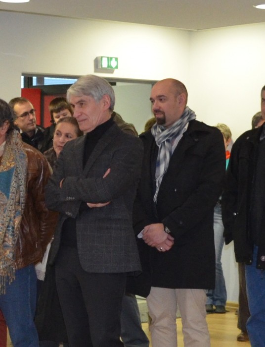 Denis Bataille, lors des voeux du personnel, au 2è rang derrière Jean-Claude Rakozy