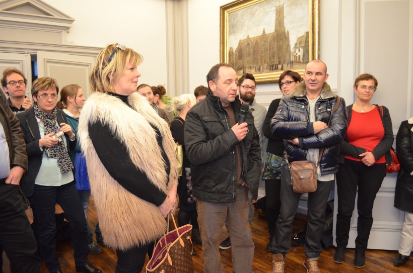 Jean-Luc Durox, boulanger-pâtissier à Campénéac, au micro
