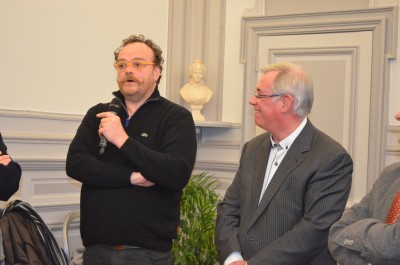 Le nouveau président, Christophe Ellevin (à gauche) et l'ancien, André Bedel, (à droite)