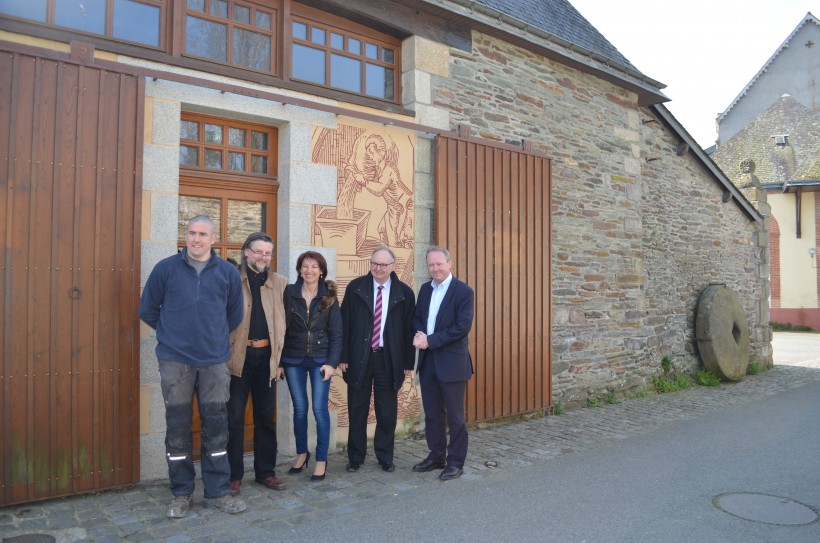 de gauche à droite Marc Kerviche, Sylvain Defontaine,  Catherine Le Lièvre, Bruno Gicquello et Christian Guillemot