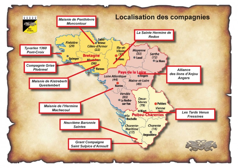 La carte des compagnies