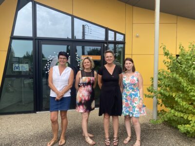 De gauche à droite : Sylvie Hourmand vice présidente aux services aux familles, Edwige Picard psychologue, Laurence Picard, responsable du service enfance et jeunesse à OBC et Amélie Pourchet elle aussi psychologue.