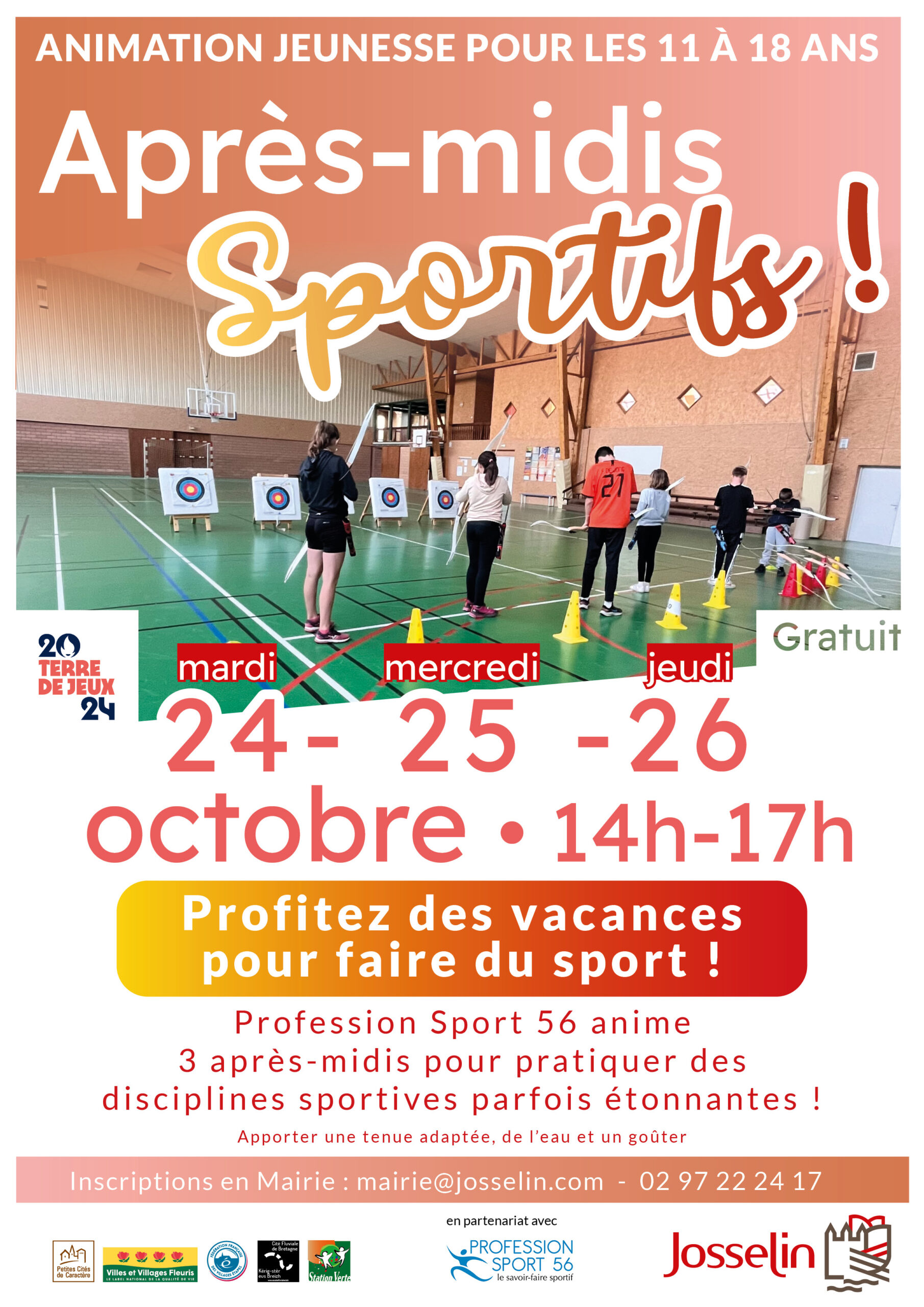 Josselin. Aprèsmidis sportifs pendant les vacances scolaires Les